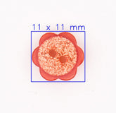 Oranje Glitter Bloemvormige Knoop 11x11mm Knopen KNP00038